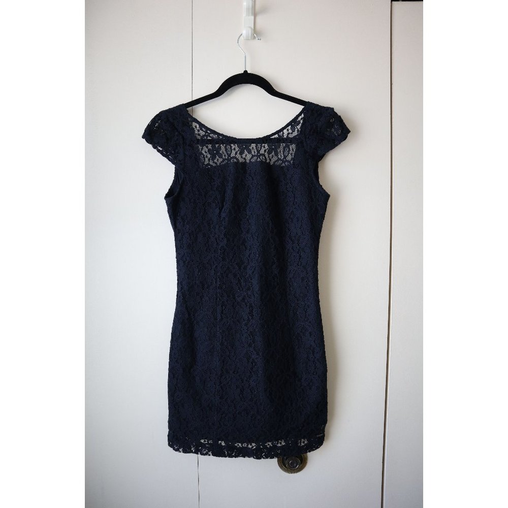 Hollister Navy Blue Lace Mini Dress